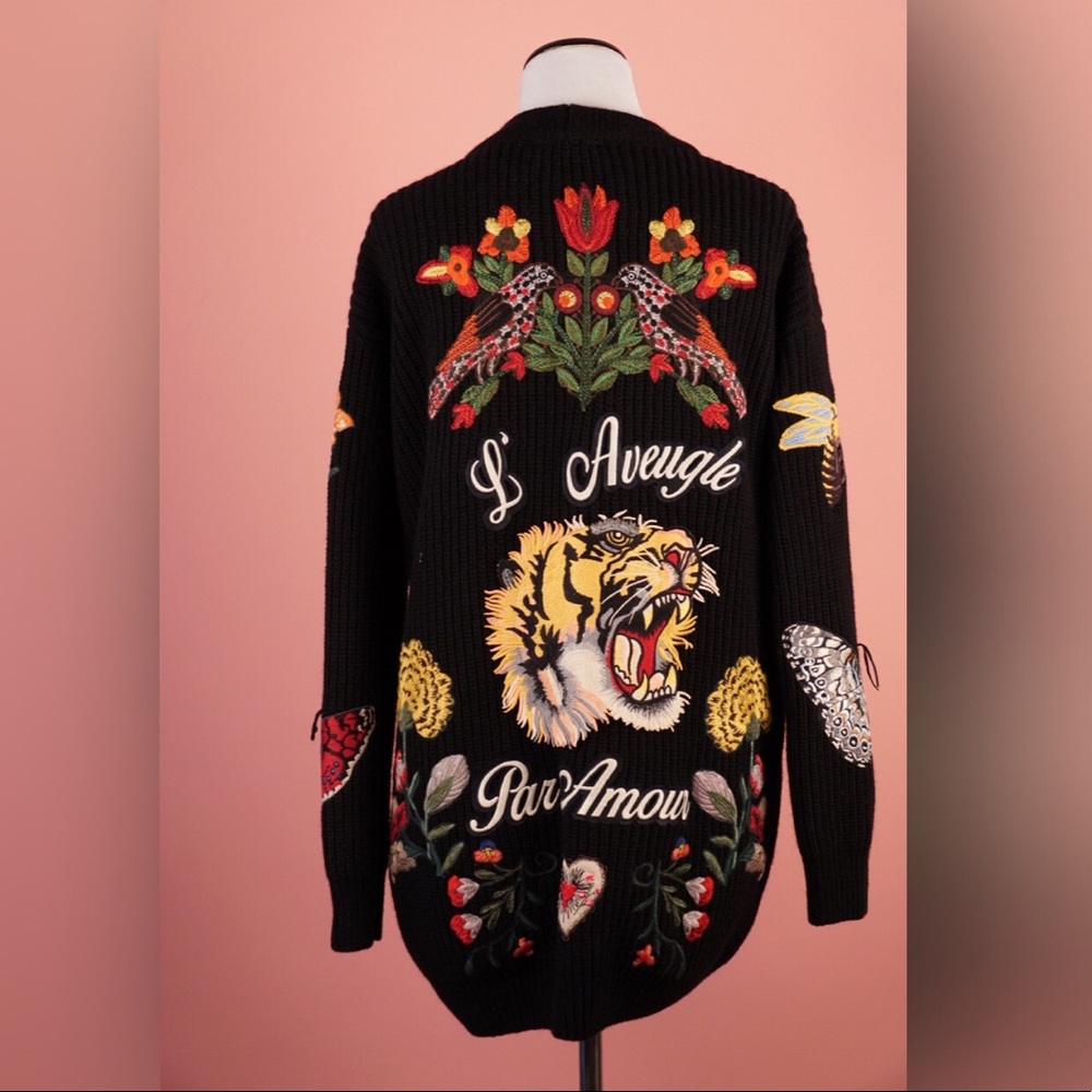 Oversize embroidered Marino sweater size S
